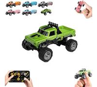 Générique Riprush Mini Monster 1/64, Off-Road LED Alloy Racer, with LED Lights, 3-Speed Modes, 2.4GHz Racing System, for Ages 14+ Hobbyists and Collectors (Green)