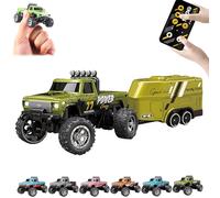Générique Riprush Mini Monster 1/64, Off-Road LED Alloy Racer, with LED Lights, 3-Speed Modes, 2.4GHz Racing System, for Ages 14+ Hobbyists and Collector (Green)