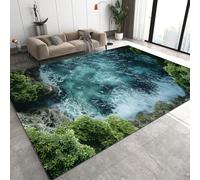 Générique Rivière De Montagne Tapis de Salon 140x200 cm 3D Nature Paysages Tapis de Chambre Flanelle Antidérapant Lavable Poil Court Tapis pour Salon Chambre Salle à Manger Q-222