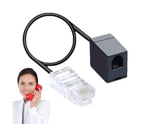 Générique RJ11 RJ45 - 35 cm en plastique ABS, convertisseur de prise téléphonique, adaptateur Ethernet | pour les appareils téléphoniques, 8P4C 6P4C, configuration du bureau à domicile