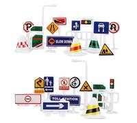 Générique Road Tape DIY Traffic Sign Set - 28PCS Removable Road Tape Railway Play Set | PP Kids Traffic Signs Parking Scene Toy Educational RoadLayout Toy for Kids Play Learning