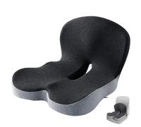 Générique Roadspine - Tailbone & Lower Back Pain Relief Cushion,Roadspine Cushion,Non Slip Memory Foam Seat Skin with Back Suppor for Car Truck Long Driving (Black Grey)