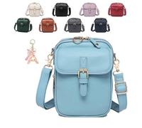 Générique Roarrave Crossbody Leather Bag,Large capacity shoulder bag,Women's Anti-theft Crossbody Bag,Matched with a variety of clothes (Light Blue)