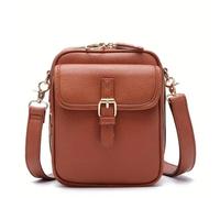Générique Roarrave Crossbody Leather Bag, New Crossbody Leather Bag for Women, Anti-Theft Retro Design, Large Capacity (light brown)