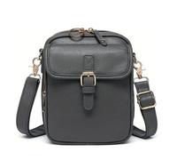 Générique Roarrave Crossbody Leather Bag, New Crossbody Leather Bag for Women, Anti-Theft Retro Design, Large Capacity (dark grey)