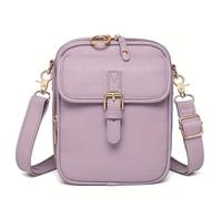 Générique Roarrave Crossbody Leather Bag, New Crossbody Leather Bag for Women, Anti-Theft Retro Design, Large Capacity (light purple)