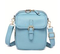 Générique Roarrave Crossbody Leather Bag, New Crossbody Leather Bag for Women, Anti-Theft Retro Design, Large Capacity (lake blue)