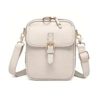 Générique Roarrave Crossbody Leather Bag, New Crossbody Leather Bag for Women, Anti-Theft Retro Design, Large Capacity (off-white)