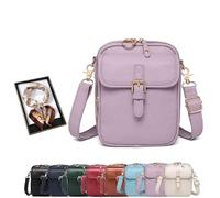 Générique Roarrave Crossbody Leather Bag, Women’s 2025 Vintage, Anti Theft Shoulder Bags, Built in Wallet with Card Slots (purple)