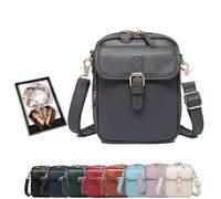 Générique Roarrave Crossbody Leather Bag, Women’s 2025 Vintage, Anti Theft Shoulder Bags, Built in Wallet with Card Slots (grey)