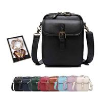 Générique Roarrave Crossbody Leather Bag, Women’s 2025 Vintage, Anti Theft Shoulder Bags, Built in Wallet with Card Slots (Black)
