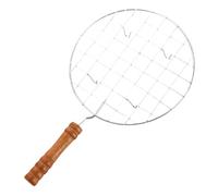 Générique Roaster en Fil en Acier Inoxydable | Pan de Grill Rond avec en Bois ou Manche Anti-grillon, grillade, pâtisse