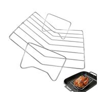 Générique Roaster Rack - Turkey Rack for Roasting Pan, Stainless Steel Heat Resistant Grill Accessories | 28.7x21x8cm for Oven Roaster Chicken Meat Cooking Home Kitchen Restaurant BBQ Party