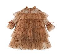 Générique Robe A Paillette,Robe à Volants à Manches Longues pour Petites Filles IdéAle pour Les FêTes De Danse (Khaki, 18-24 Months)
