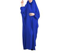 Générique Robe Abaya Femme Décontractée Style Arabe Moderne Tenue Confortable Élégante pour Toutes Occasions du Quotidien (Blue, One Size)
