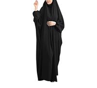 Générique Robe Abaya Femme Décontractée Style Arabe Moderne Tenue Confortable Élégante pour Toutes Occasions du Quotidien (Black, One Size)