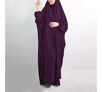 Générique Robe Abaya Femme Décontractée Style Arabe Moderne Tenue Confortable Élégante pour Toutes Occasions du Quotidien (Purple, One Size)