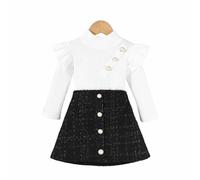 Générique Robe Ado Fille,Robe De Soiree Fille 12 Ans,Ensemble Deux pièces élégant pour Petites Filles : Haut sans Manches à col Montant et Jupe Courte Classique. Mode enfantine. (Black, 2-3 Years)