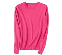 Générique Robe Ample Et Courte For Girls Cute Crew Neck Soft Knit Pullovers Teens Casual Loose Spring Long Sleeve Tops 5 15 Years Robe De Fille (Hot Pink, 8-9 Years)