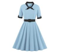 Générique Robe Basique Unie Femme, Robe Col V, Manches Courtes, Fluide, Confortable, Idéale pour Toutes Saisons, Modèle Polyvalent