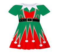 Générique Robe Bebe, Enfant en Bas âge bébé Fille Robes à Carreaux La Fille A La Robe RayéE Hiver Tutu Pull Noël Bébé Noel Bebe | Tenue De NoëL Parent-Enfant en Famille