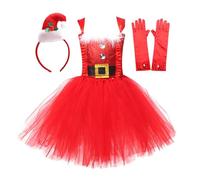 Générique Robe Bebe Fille, Ensemble De PremièRe Tenue De NoëL pour BéBé Fille VêTements NoëL pour BéBé Habit Pere Noel Cosplay Robe Noel 2 Ans Tenue | Costume Bebe
