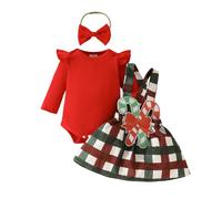 Générique Robe Bebe Fille, Ensemble De VêTements De NoëL pour BéBé Fille La A La Robe RayéE Pull Noel Bebe Baby File Noel | Tenue NoëL BéBé 0-4 Ans
