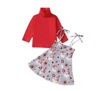 Générique Robe bébé Fille Noël, BéBéS Filles Ma PremièRe Robe De NoëL Robes VêTements De BéBé Noel 2 Ans Rouge Fille | Mon 1er / 2e / 3e Anniversaire en Coton à Manches