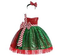 Générique Robe bébé Fille Noël, Robe De NoëL Fillette en Tulle à Manches Longues Bébé Fille Naissance Combinaison avec Jupe | Anniversaire Soirée Tulle Robe1-2 Ans