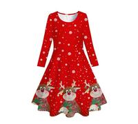 Générique Robe Bebe Fille, Robe De NoëL pour Enfants La Fille A La RayéE Cute Print Patchwork Long Sleeve Ribbed Romper Tops Dress Costume BéBé Noel | Anniversaire Soirée Tulle Robe1-2 Ans