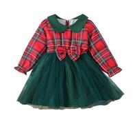 Générique Robe Bebe Fille, Robe Noel Enfant Fille Robes VêTements De NoëL BéBé Déguisement de Noël Bébé à Manches Longues Noel Bebe | Tenues Parti Rouge 1-4 Ans