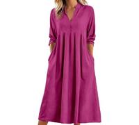 Générique Robe Bohème Été Femme Chic et Élégante Robe décontractée élégante et Unie, idéale Quotidien pour Un Style Tendance Confortable. t-Shirt Polyvalente Fluide. (XL)