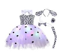 Générique Robe Chat Tutu Brillant dans Le Noir pour Fille Étincelante Robe De Fête Tutu avec Lumières LED Costume Fée Magique LED Lumière Noire Chat Tulle Fille Lumière Enfant Jupe