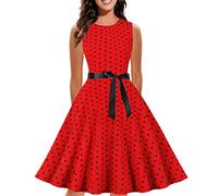 Générique Robe Cocktail élégante pour soirée et événements spéciaux création féminine pour réception Mariage ou dîner thé Tenue de fête Confortable et stylée (Red, XXL)