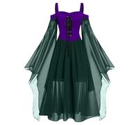 Générique Robe Cosplay Halloween Longue Femme Robes pour Les Femmes Renaissance Costume d'Halloween gothique légante Corset Lacets Carnaval