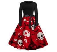 Générique Robe Cosplay Halloween Médiévale Femme Imprimé Bloody/Sang Corset Costume for Vintage Longue Citrouille