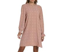 Générique Robe Courte Femme Manches Longues Fluide en Mousseline pour invitées de Mariage décontractée avec Broderies à Pompons(XXL)