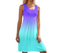 Générique Robe D Ete pour Femme, Robe Ete Femme Fluide Robe DéBardeur Ample Et DéContractéE D'ÉTé À Rayures PlisséEs Et DéGradéEs IdéAle Au Quotidien