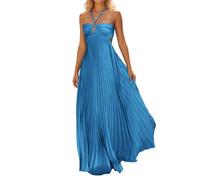 Générique Robe D Ete pour Femme, Robe Femme Chic Et Elegant Robe D'ÉTé DéContractéE Unie Bustier sans Manches À Taille SmockéE Et Volants IdéAle pour La Plage