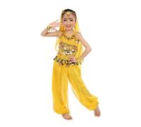 Générique Robe Danse Orientale Enfant Classique India Belly Danse Costume Costume de Danse Mignon pour Filles Belly Dance Indienne 5 PCS Ensembles de Spectacle Robe Costume Déguisement Fille