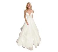 Générique Robe De Bal en Tulle à éPaules DéNudéEs pour Femme Robe De SoiréE Longue Et éLéGante à Col en V Et Paillettes Lvory 5XL