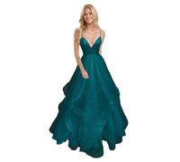 Générique Robe De Bal en Tulle à éPaules DéNudéEs pour Femme Robe De SoiréE Longue Et éLéGante à Col en V Et Paillettes Teal 5XL