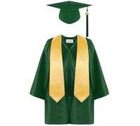 Générique Robe de Cérémonie de Graduation pour Enfants Tenue Talar avec Chapeau à Gland et Cape Ensemble de Remise des Diplômes Unisexe pour Maternelle Préscolaire 2025