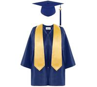 Générique Robe de Cérémonie de Graduation pour Enfants Tenue Talar avec Chapeau à Gland et Cape Ensemble de Remise des Diplômes Unisexe pour Maternelle Préscolaire 2025