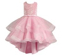 Générique Robe De Cérémonie en Dentelle pour Fille, Robe Élégante, Parfaite pour Les Concours, Les Baptêmes Et Les Mariages, Vêtement De Soirée Raffiné, Idéale pour Les Galas