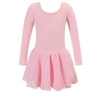 Générique Robe De Danse De Ballet pour Enfants Filles, Ballets Manches Longues Danse Justaucorps Tiered Tutu Robe Ballerine Costume, Robes Ballets De Ballet Robes De Performance pour Enfants 3-8 Ans