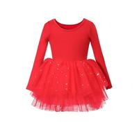 Générique Robe De Danse De Ballet pour Enfants Filles, Ballets Manches Longues Danse Justaucorps Tiered Tutu Robe Ballerine Costume, Robes Ballets De Ballet Robes De Performance pour Enfants 3-8 Ans