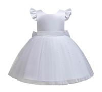 Générique Robe De Demoiselle d'honneur sans Manches pour Enfant - Col en V - NœUd Papillon - Robe De Demoiselle d'honneur - Robe Festive en Tulle pour Filles