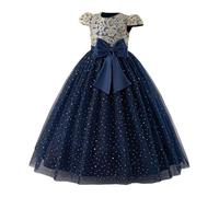 Générique Robe de fête pour Fille avec Broderie, Manches Papillon, Tutu et nœud élégant, idéale pour Un Anniversaire.#Y