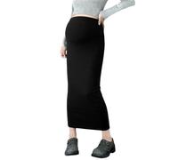 Générique Robe de maternité Estivale Longue et ajustée en Extensible pour Une Tenue de Grossesse Confortable (Black, XL)